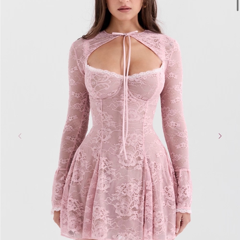 Elegant Pink Lace Dress